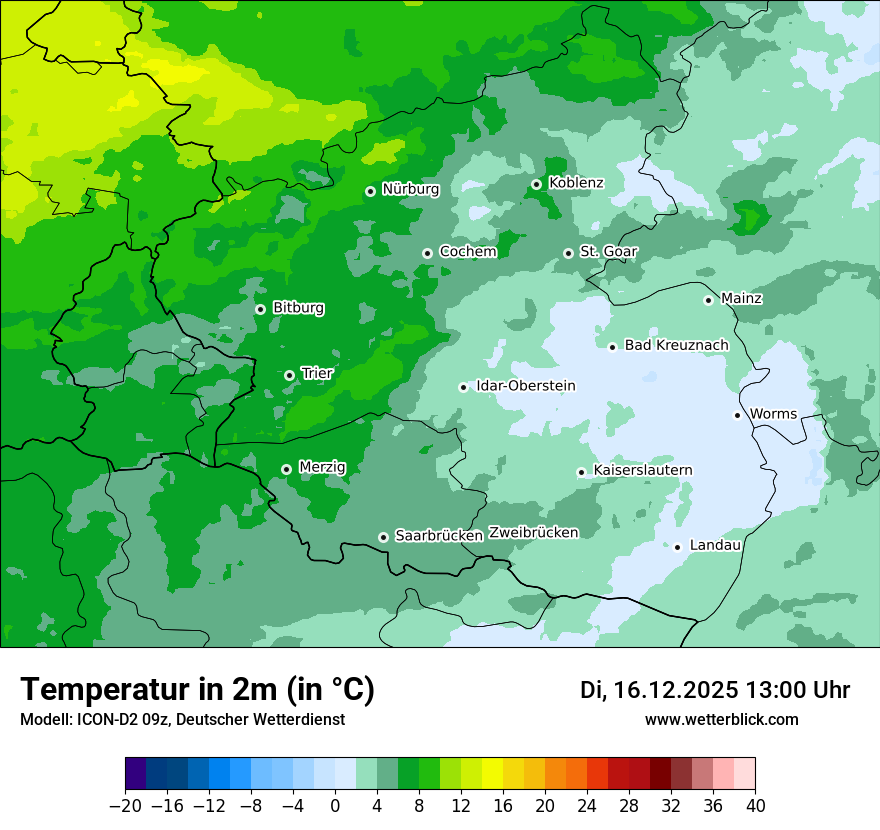 Modellkarten Temperatur