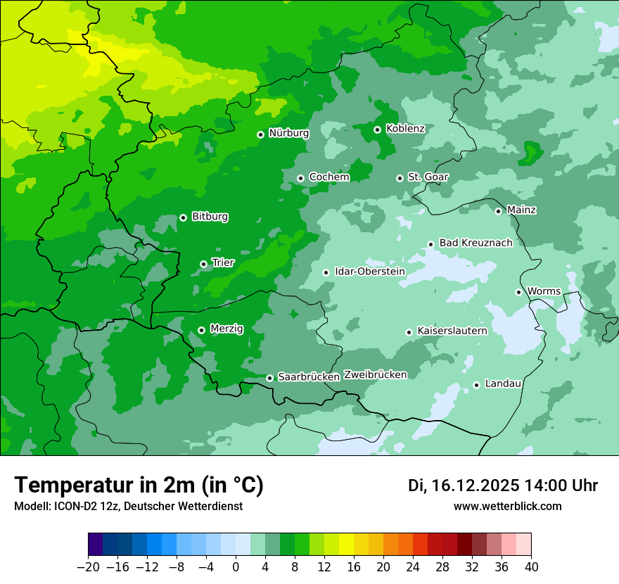 Modellkarten Temperatur