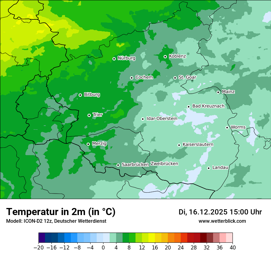 Modellkarten Temperatur
