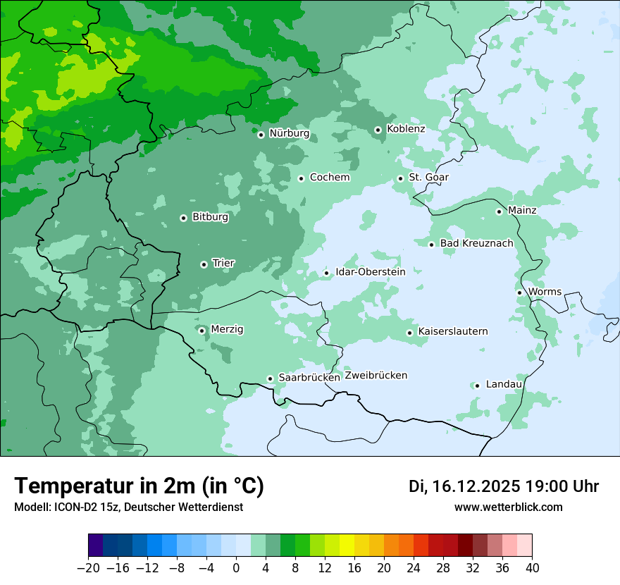 Modellkarten Temperatur
