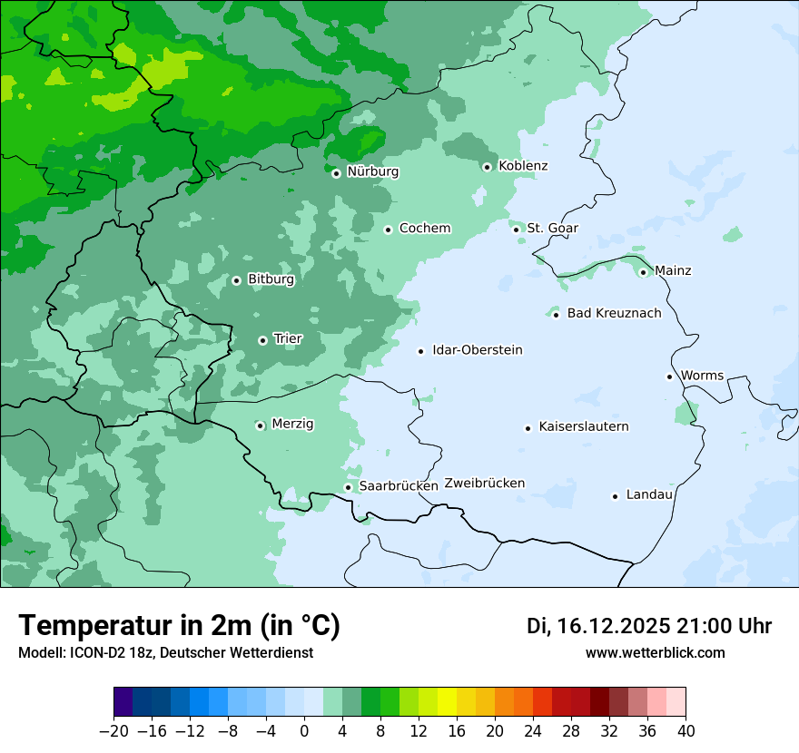 Modellkarten Temperatur