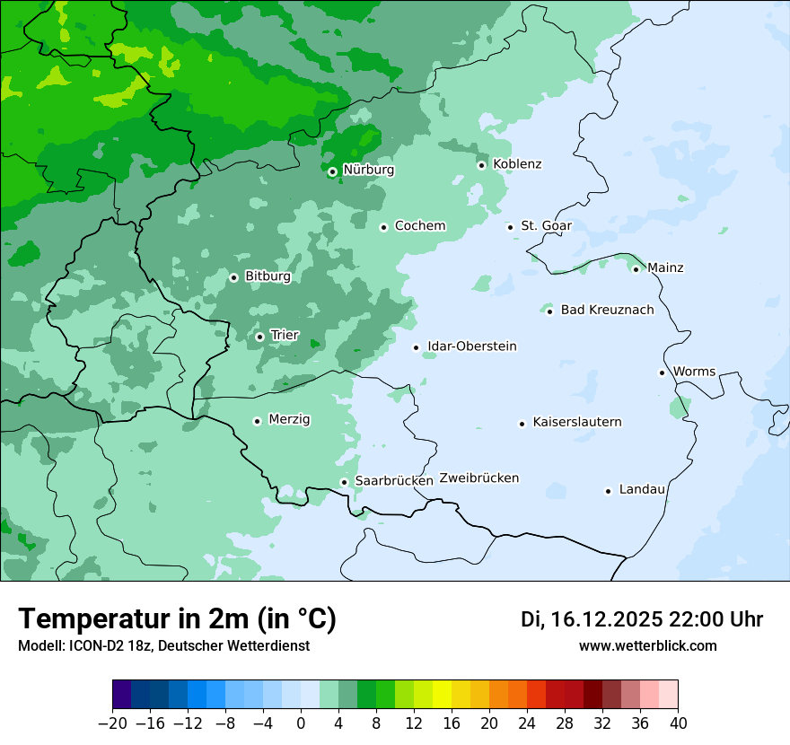 Modellkarten Temperatur