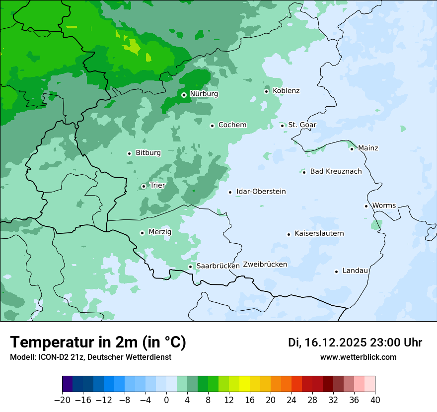 Modellkarten Temperatur