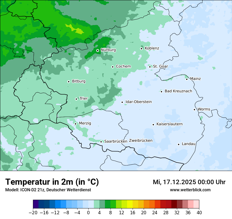Modellkarten Temperatur
