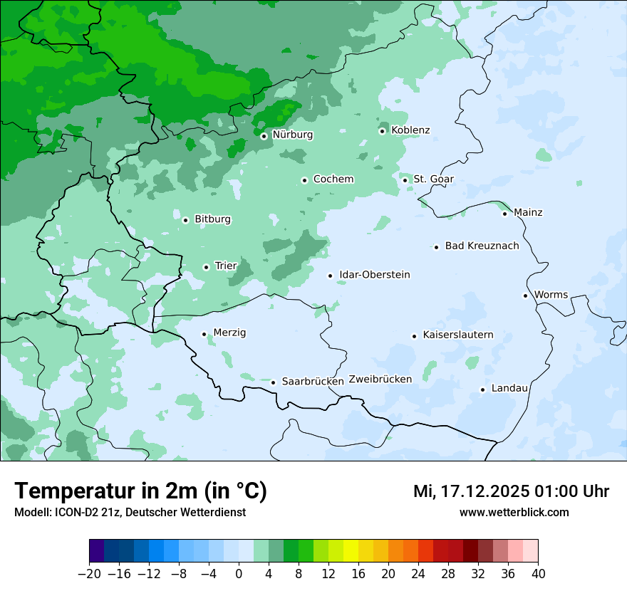 Modellkarten Temperatur