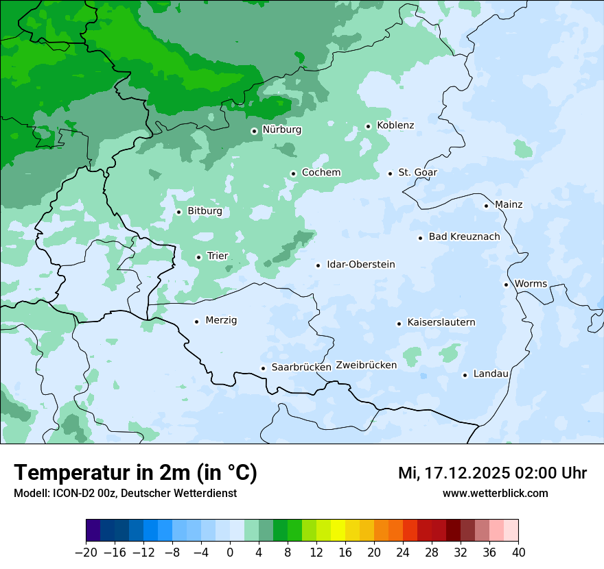 Modellkarten Temperatur