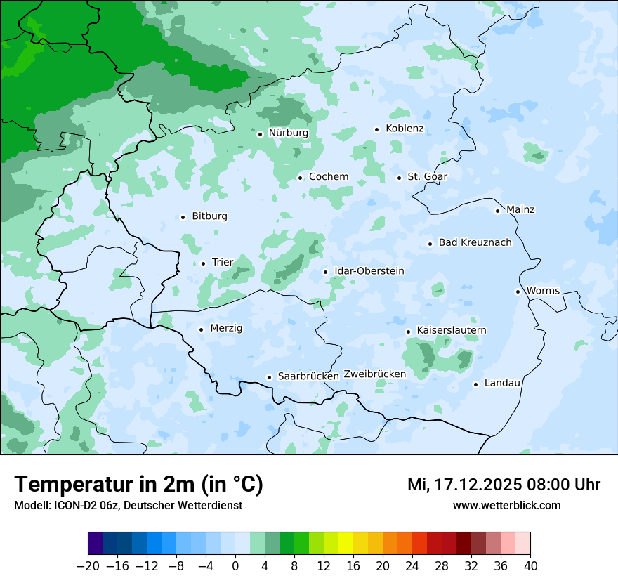 Modellkarten Temperatur