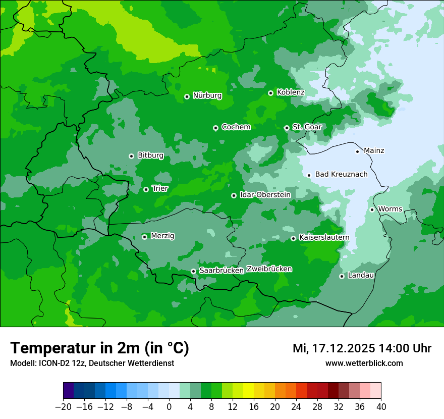 Modellkarten Temperatur