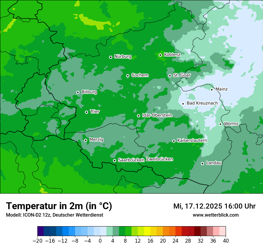Modellkarten Temperatur