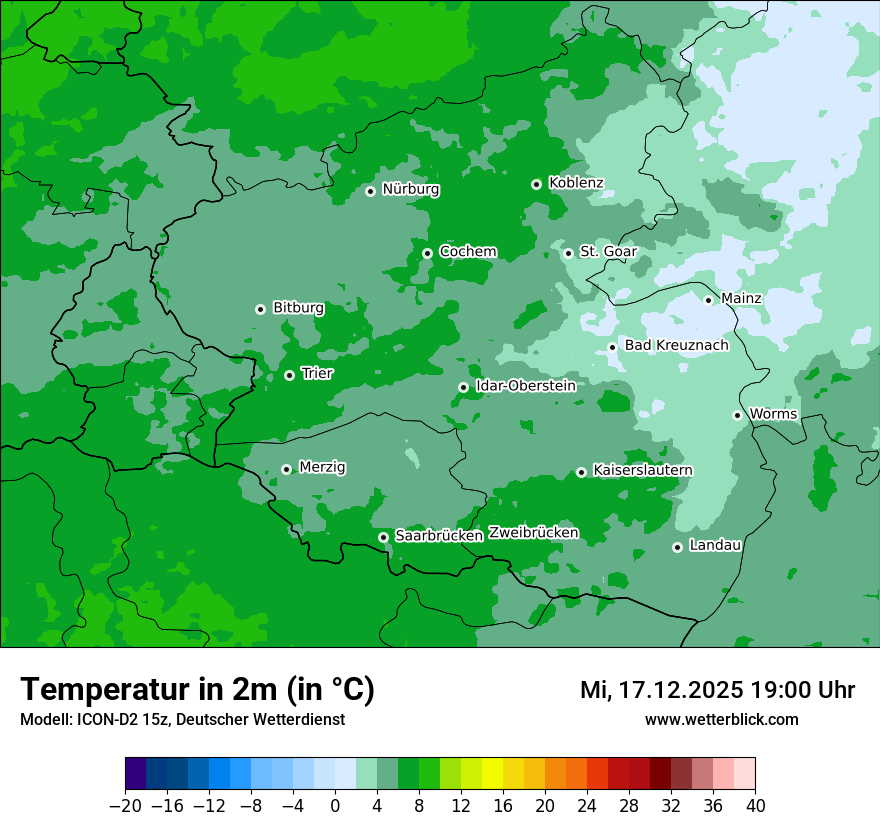 Modellkarten Temperatur