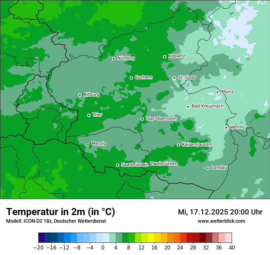 Modellkarten Temperatur