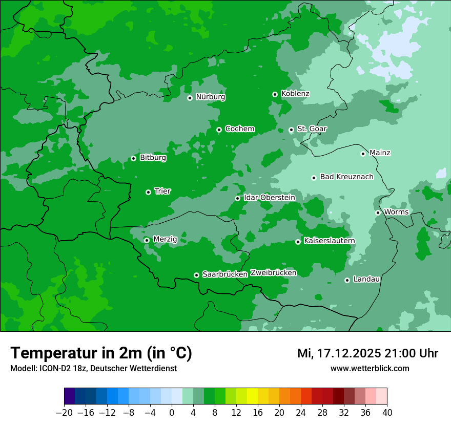 Modellkarten Temperatur