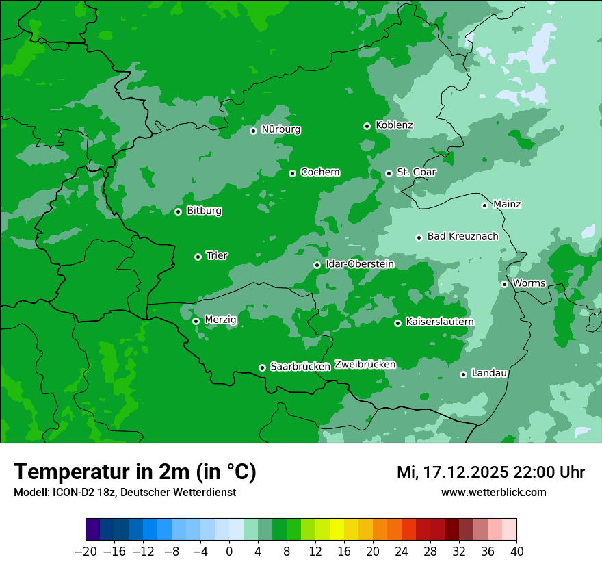 Modellkarten Temperatur
