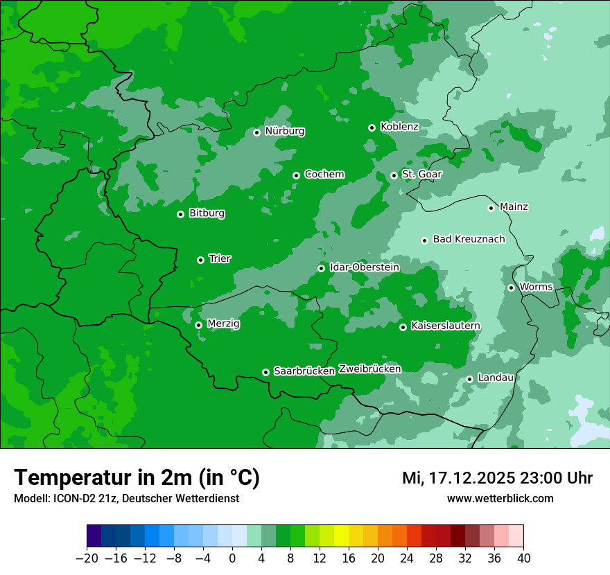 Modellkarten Temperatur