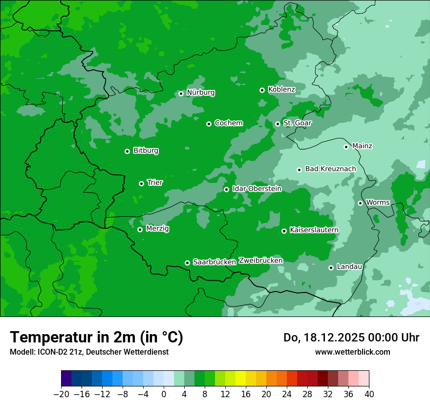 Modellkarten Temperatur
