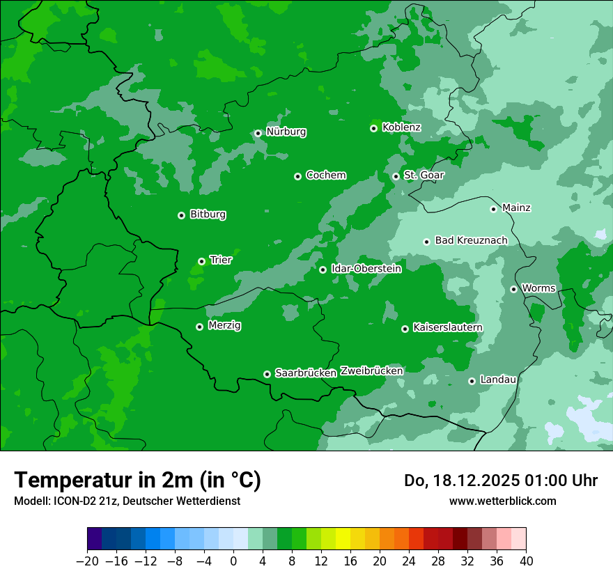 Modellkarten Temperatur