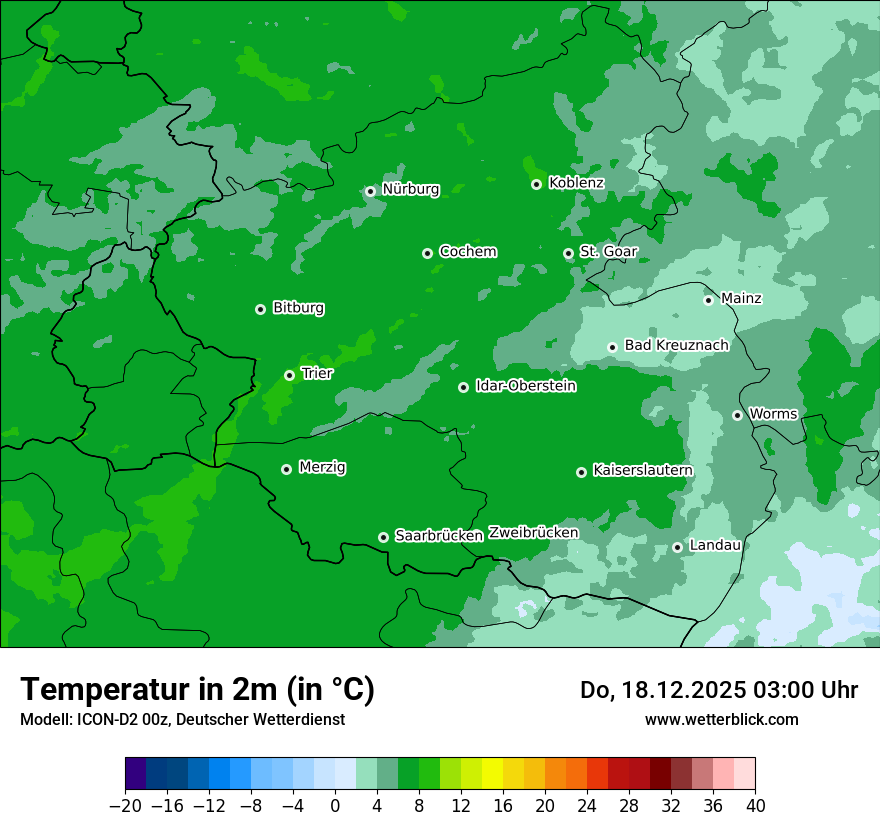 Modellkarten Temperatur