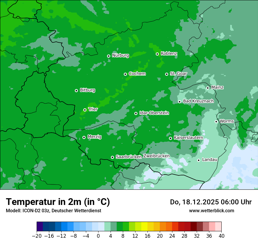 Modellkarten Temperatur