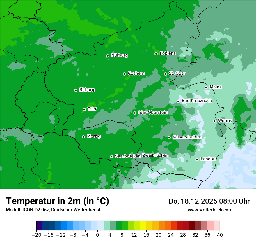Modellkarten Temperatur