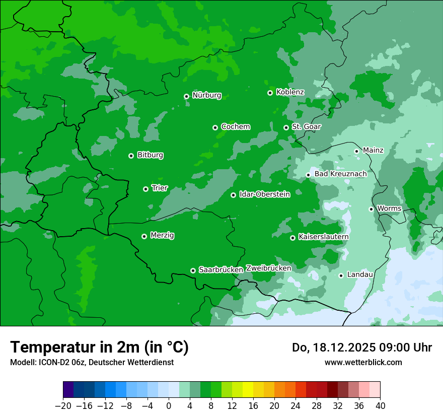 Modellkarten Temperatur