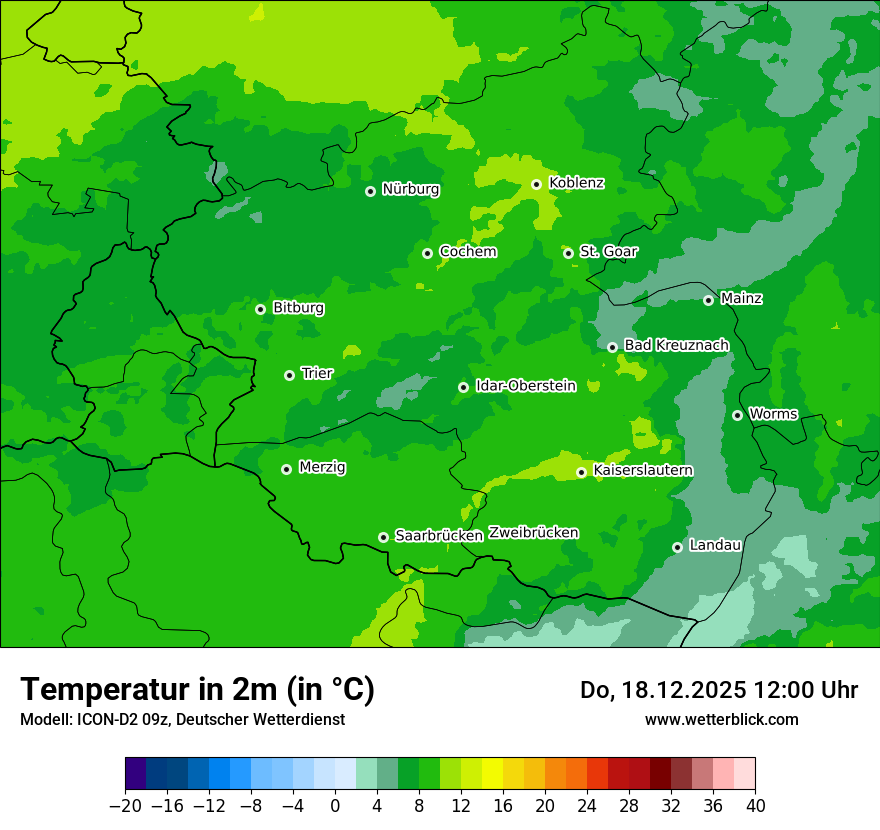 Modellkarten Temperatur