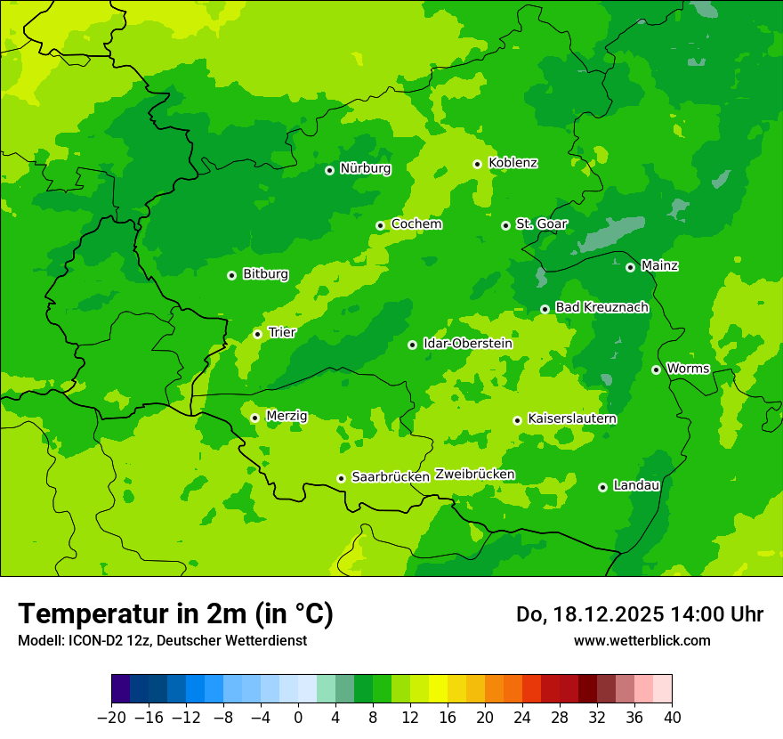 Modellkarten Temperatur