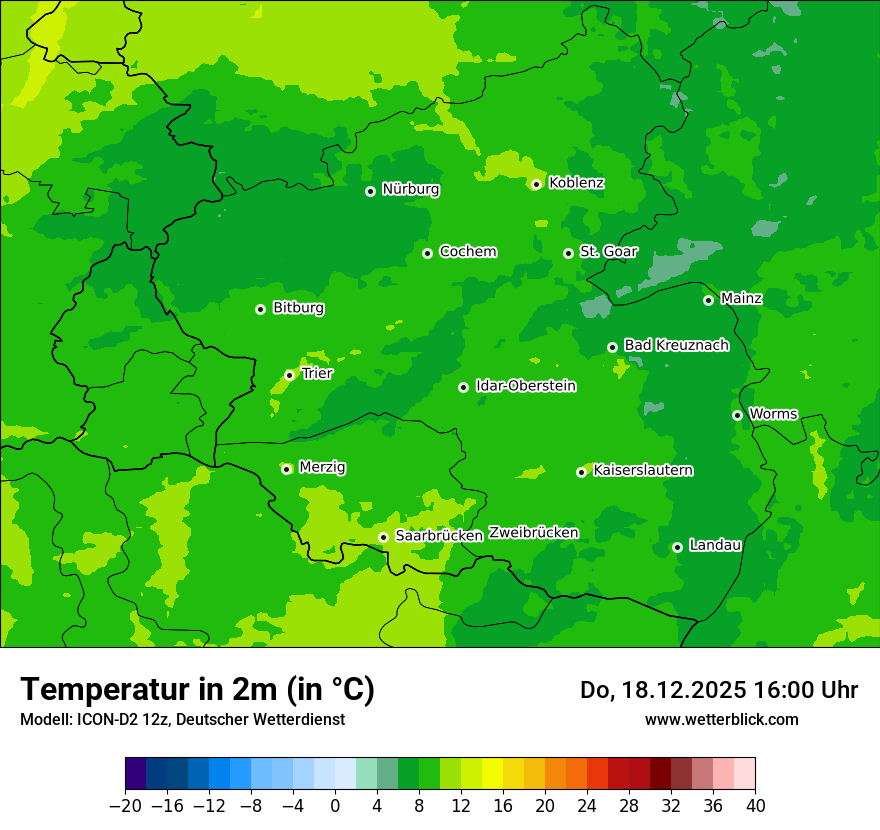 Modellkarten Temperatur