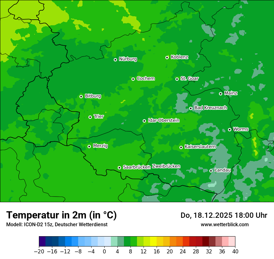 Modellkarten Temperatur