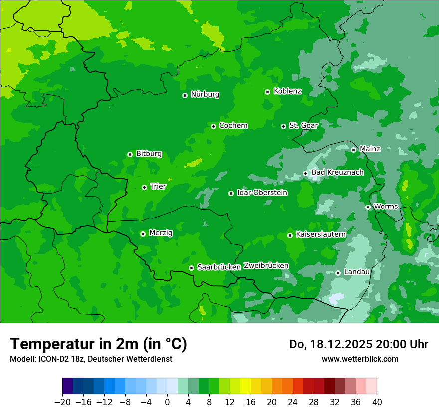 Modellkarten Temperatur