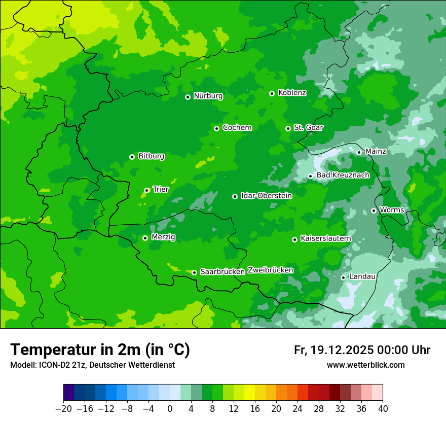 Modellkarten Temperatur