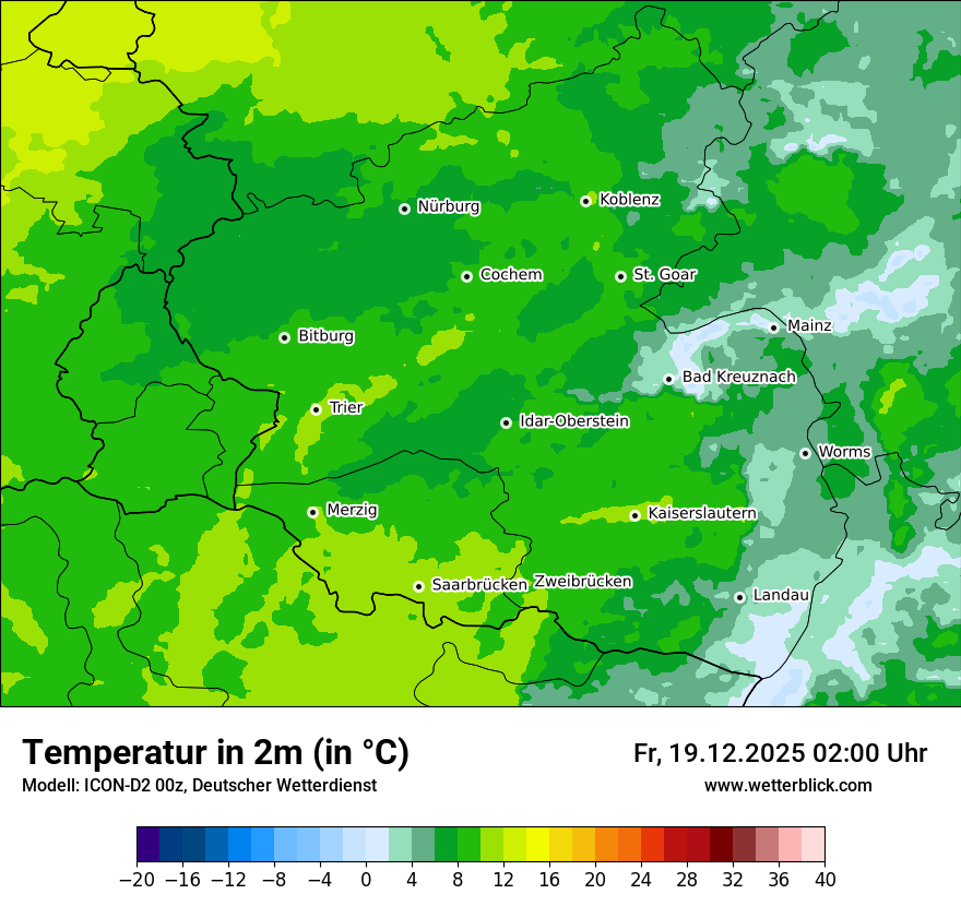Modellkarten Temperatur