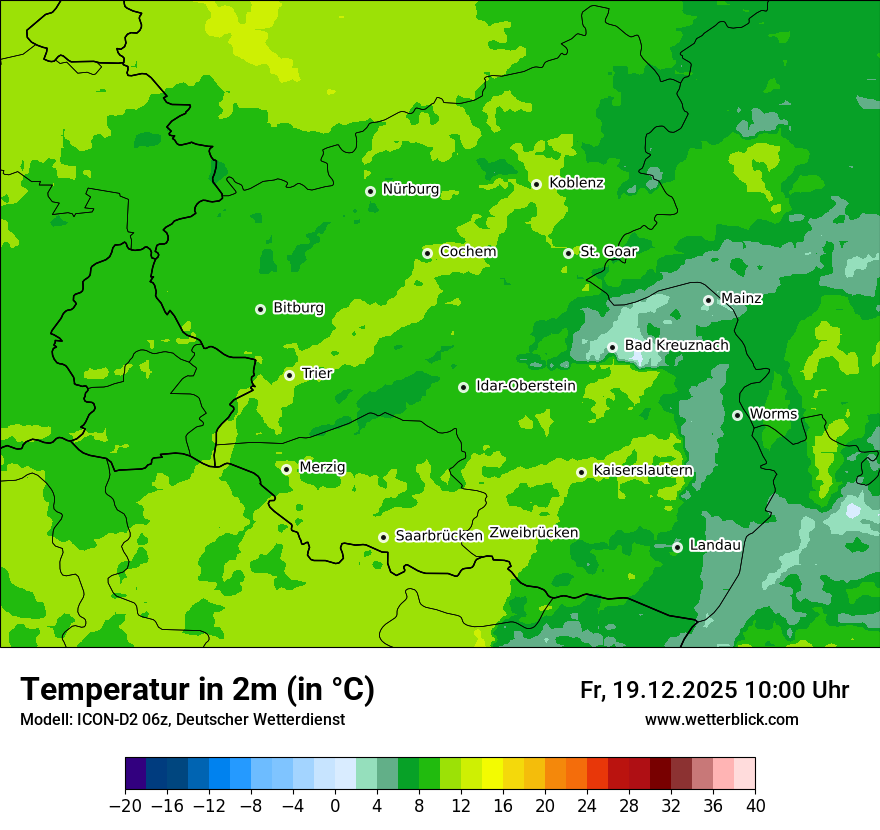 Modellkarten Temperatur