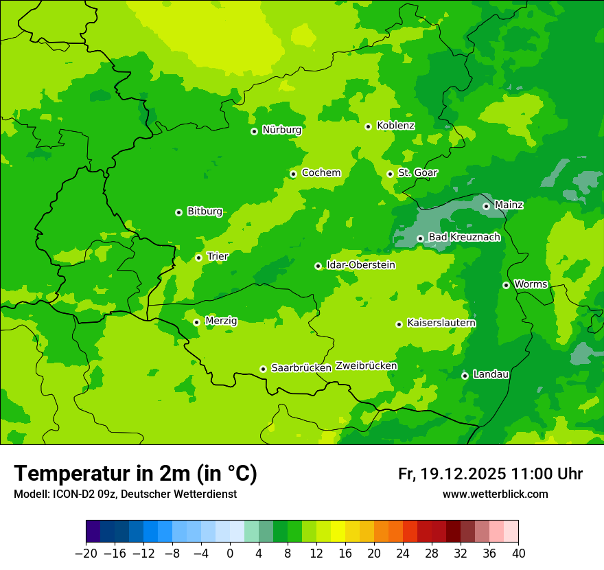 Modellkarten Temperatur