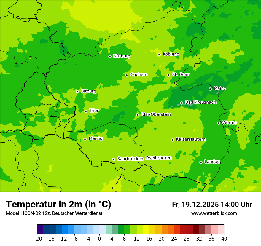 Modellkarten Temperatur