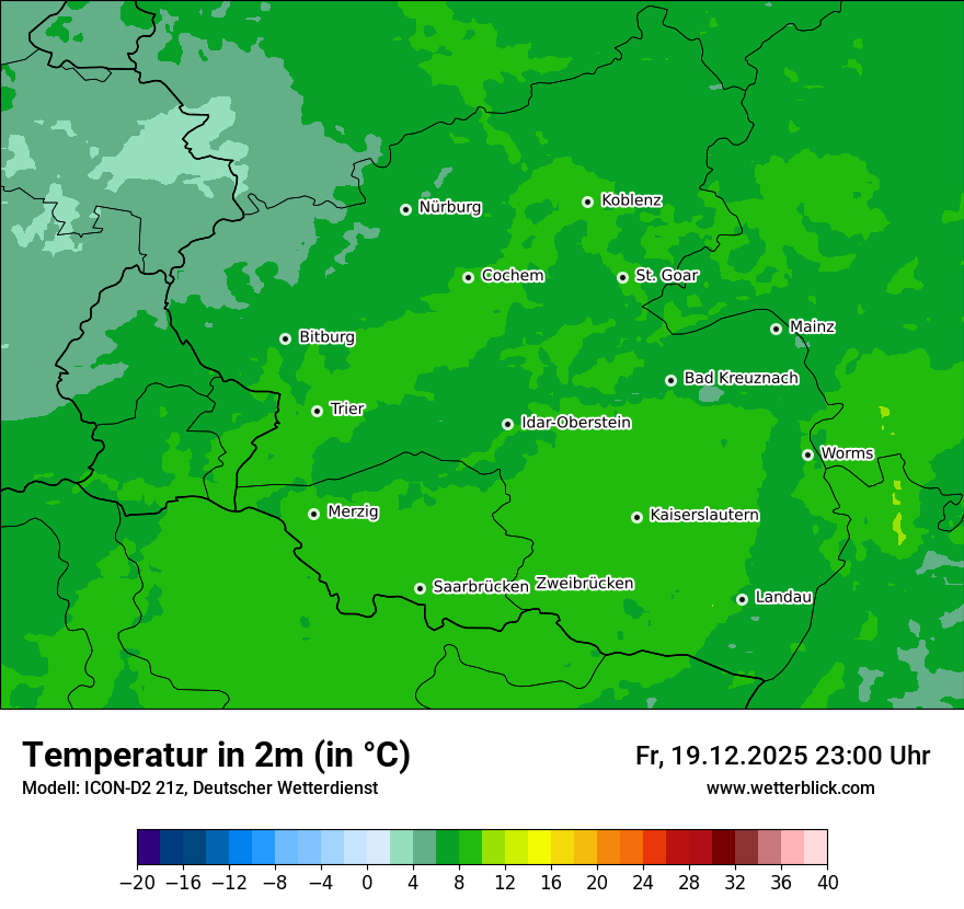 Modellkarten Temperatur