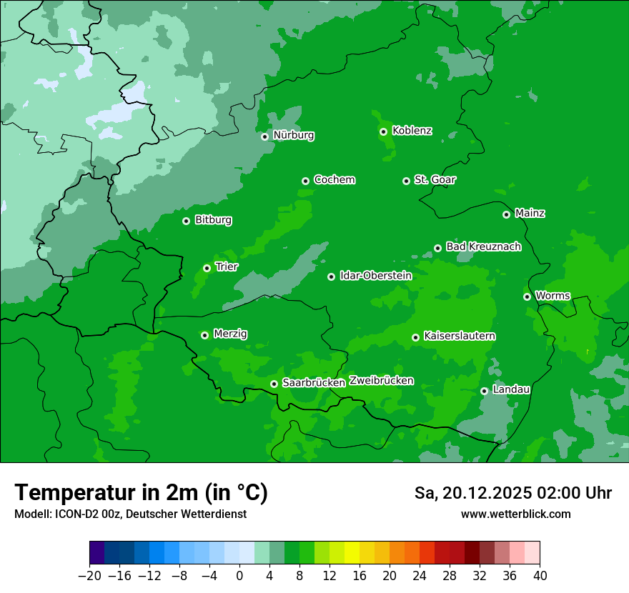 Modellkarten Temperatur