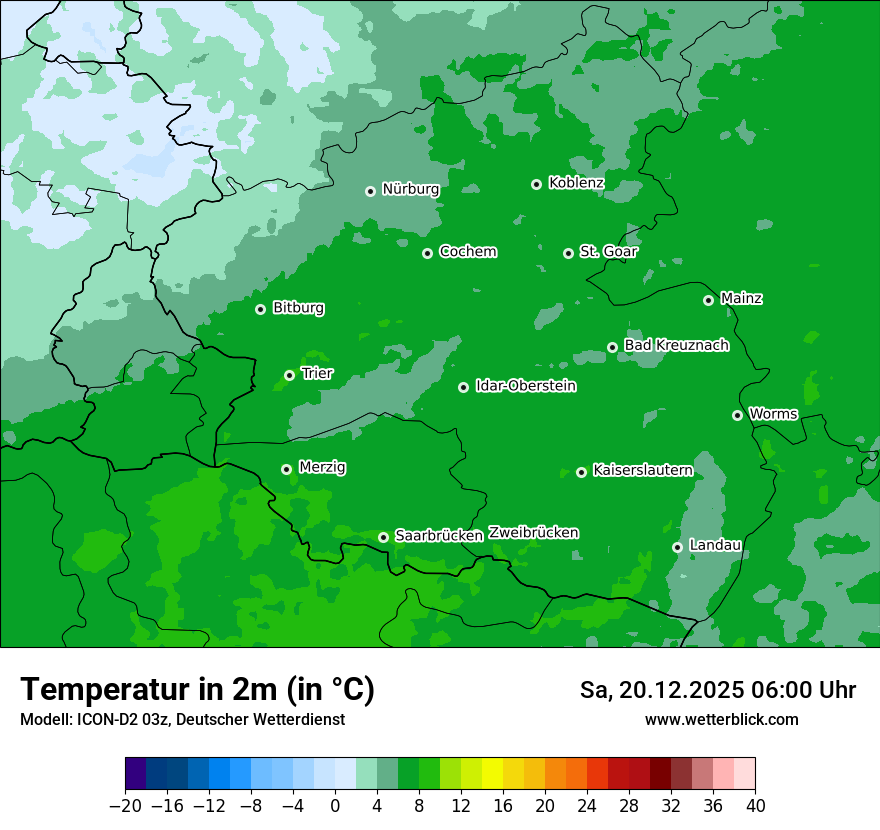 Modellkarten Temperatur