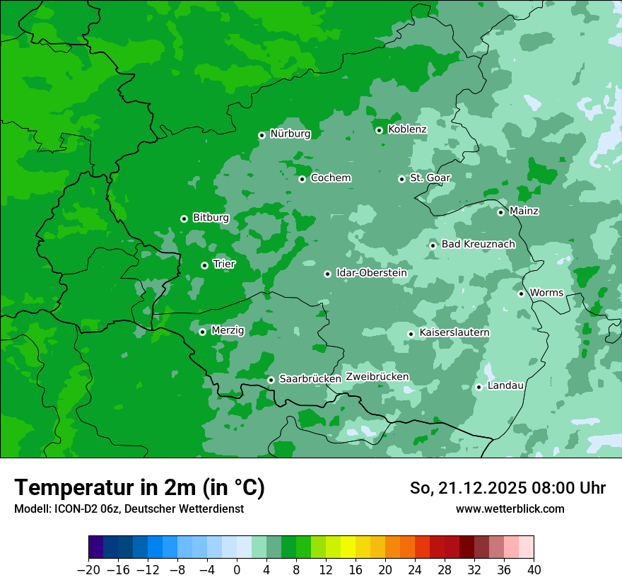 Modellkarten Temperatur