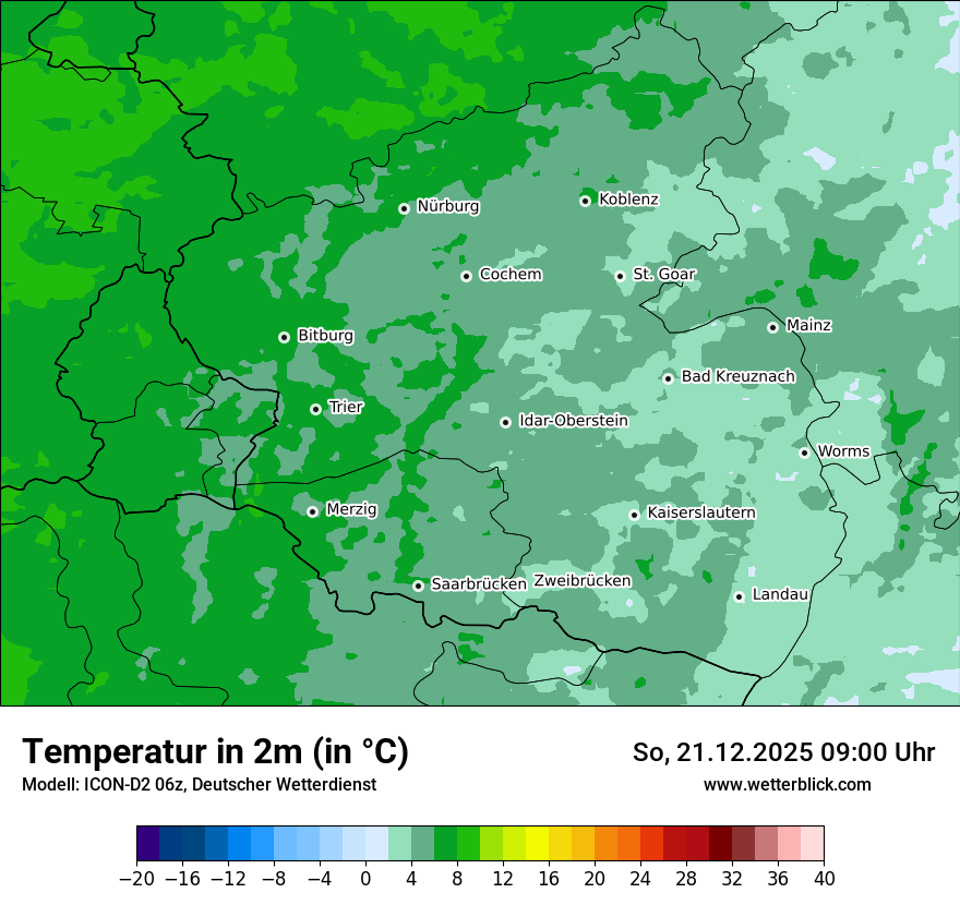 Modellkarten Temperatur