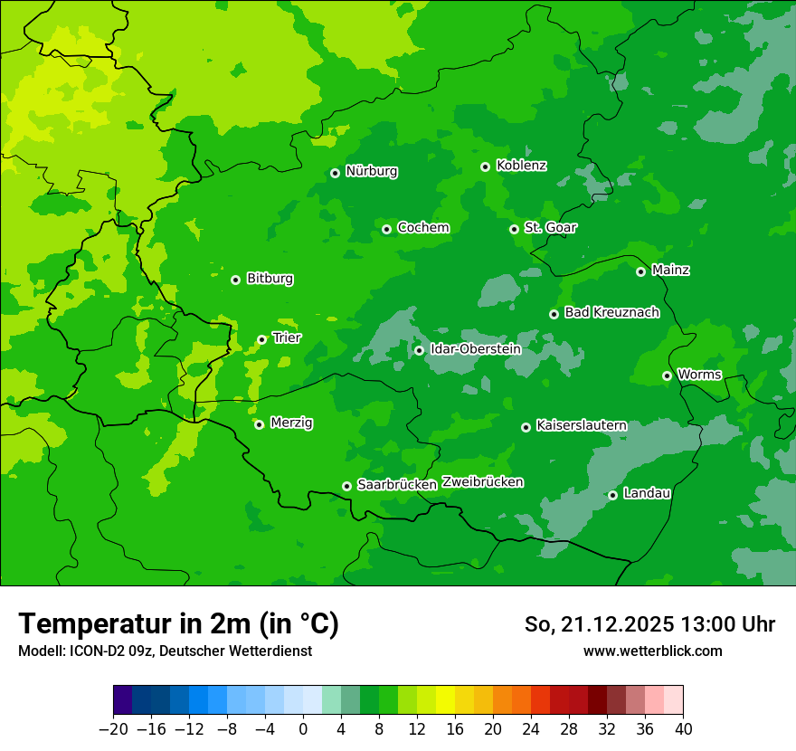 Modellkarten Temperatur