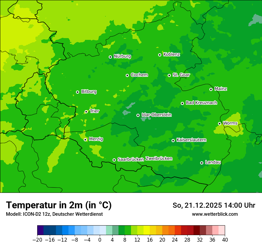 Modellkarten Temperatur