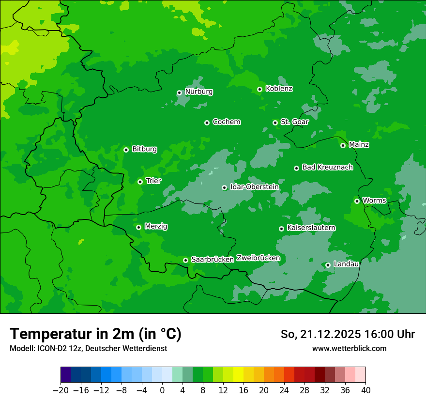 Modellkarten Temperatur