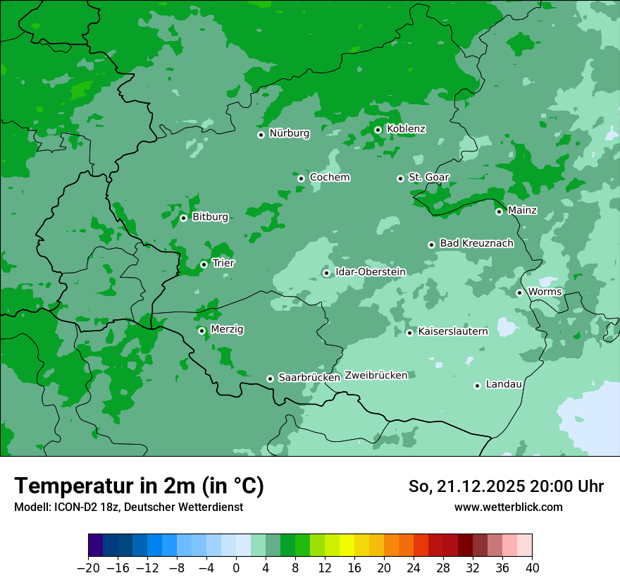 Modellkarten Temperatur