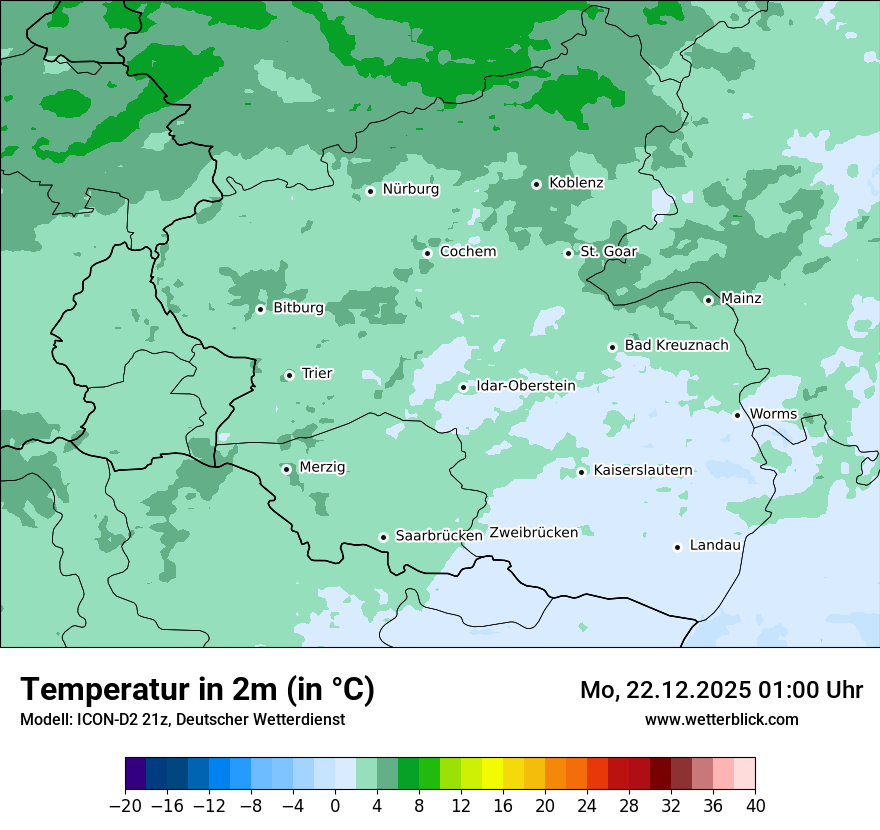 Modellkarten Temperatur