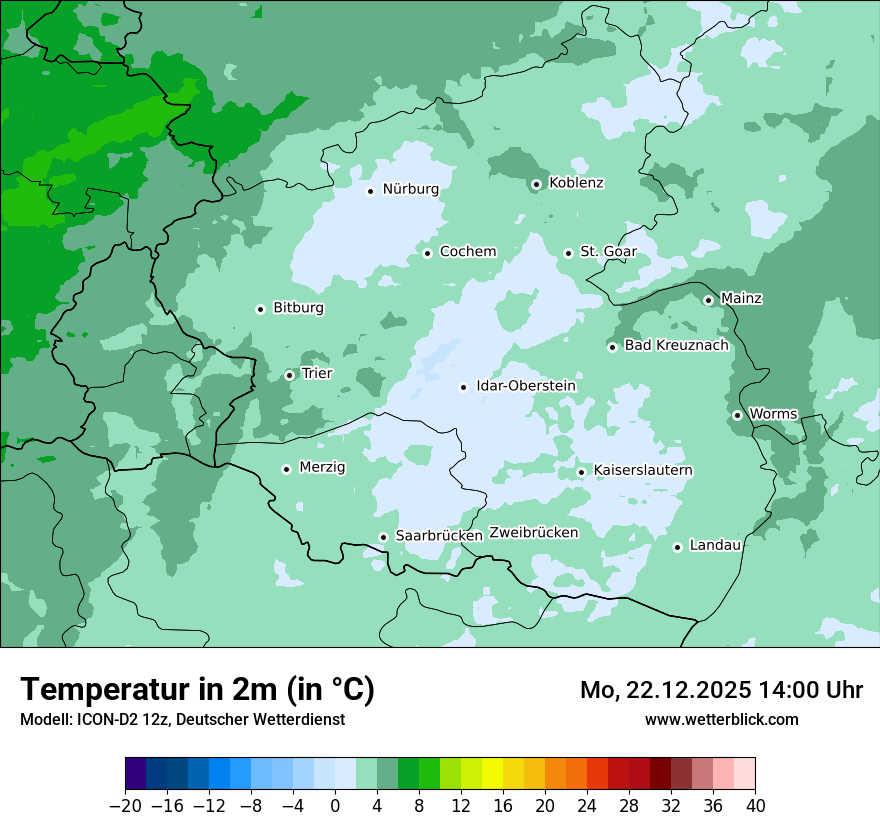 Modellkarten Temperatur