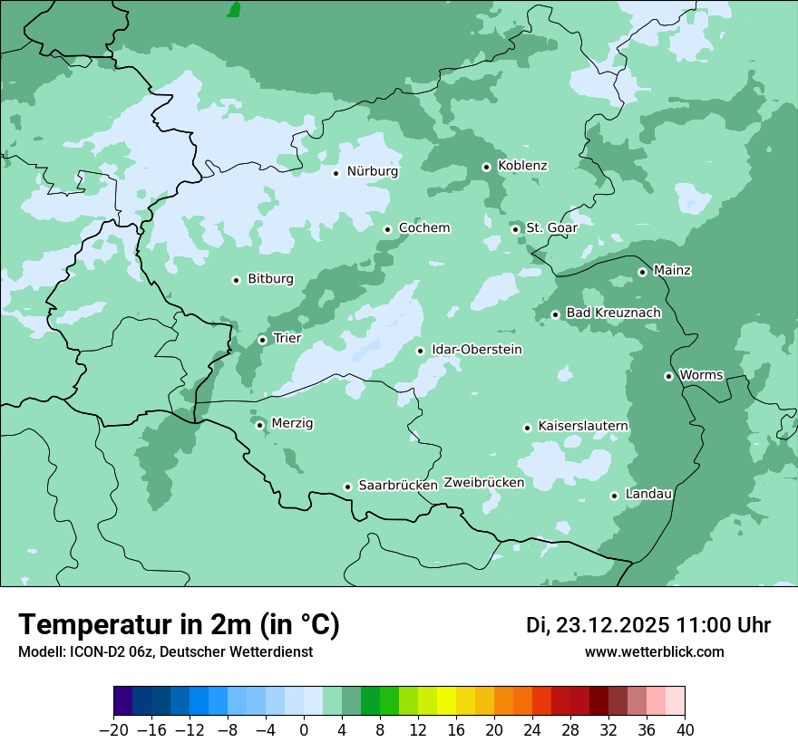 Modellkarten Temperatur