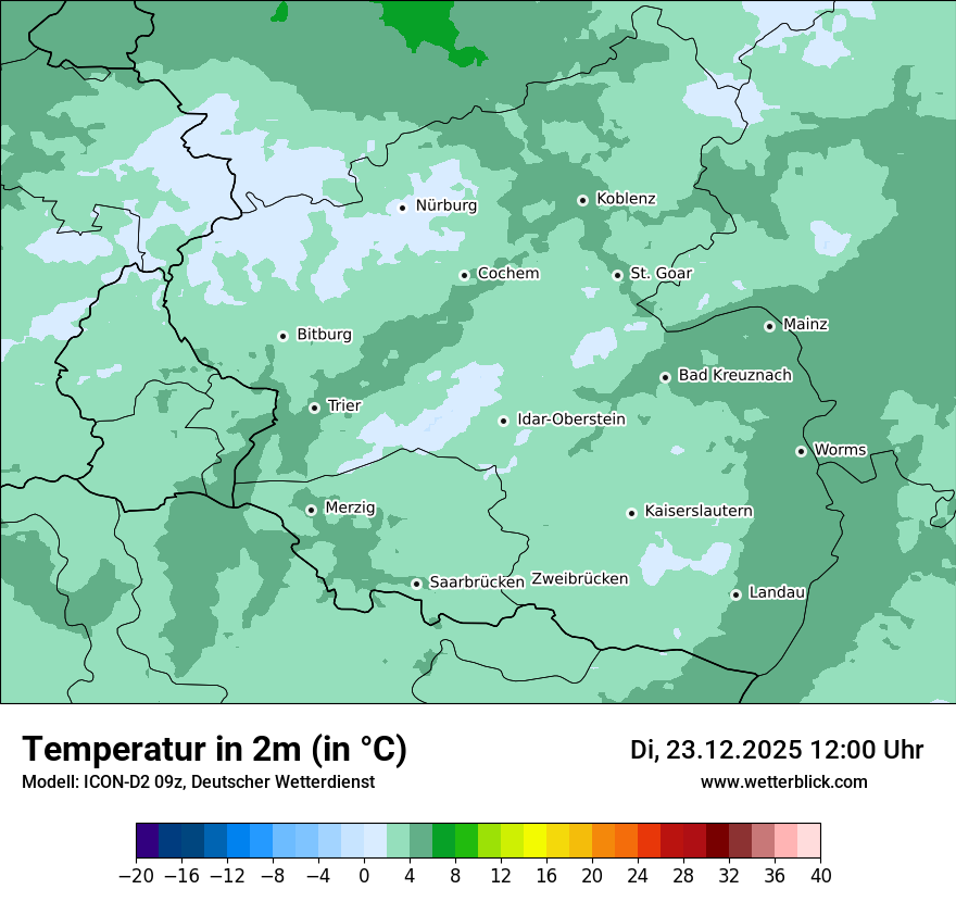 Modellkarten Temperatur