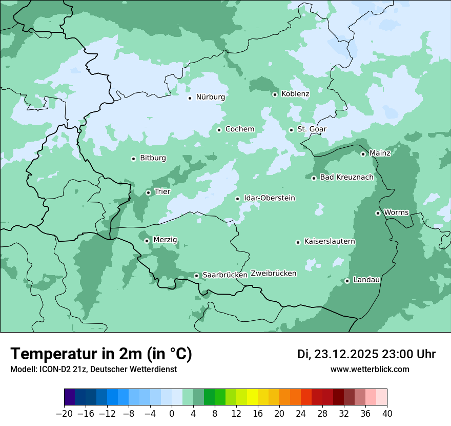 Modellkarten Temperatur