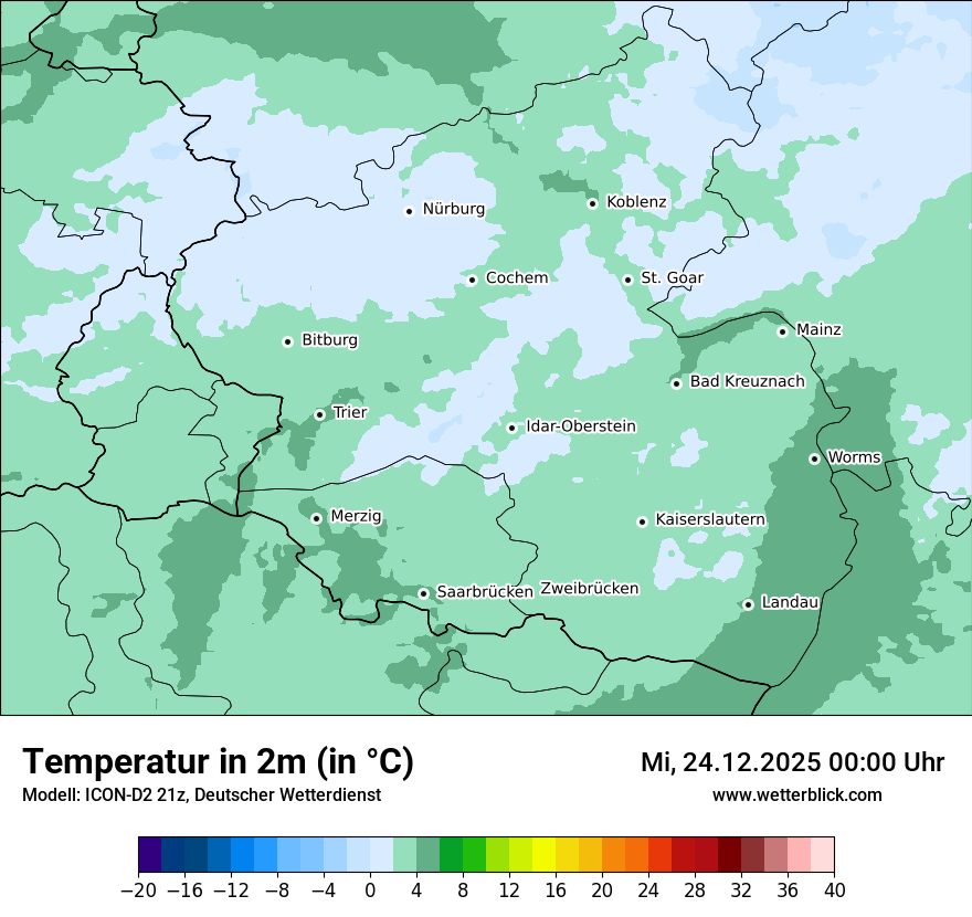 Modellkarten Temperatur