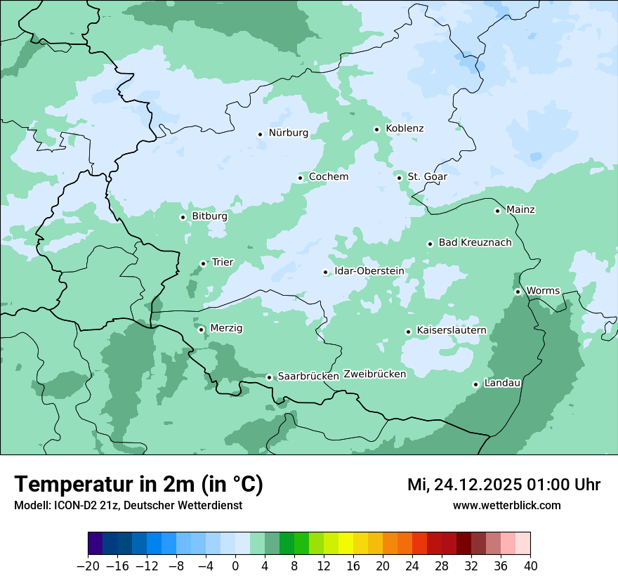 Modellkarten Temperatur